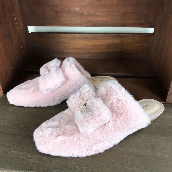 Kate Spade Josie Pink Faux Fur Slippers - Picture 7 of 16